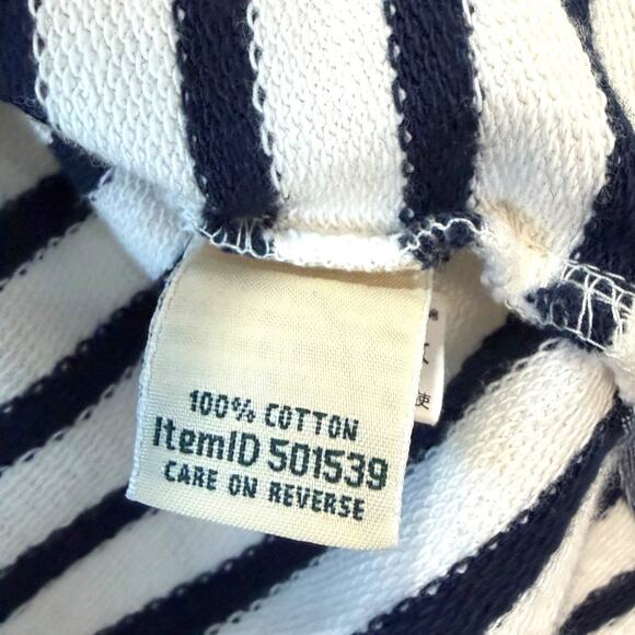 L.L.Bean Striped Quarter Snap Pullover Cream Multicolor Cotton Top Size S - Picture 5 of 8